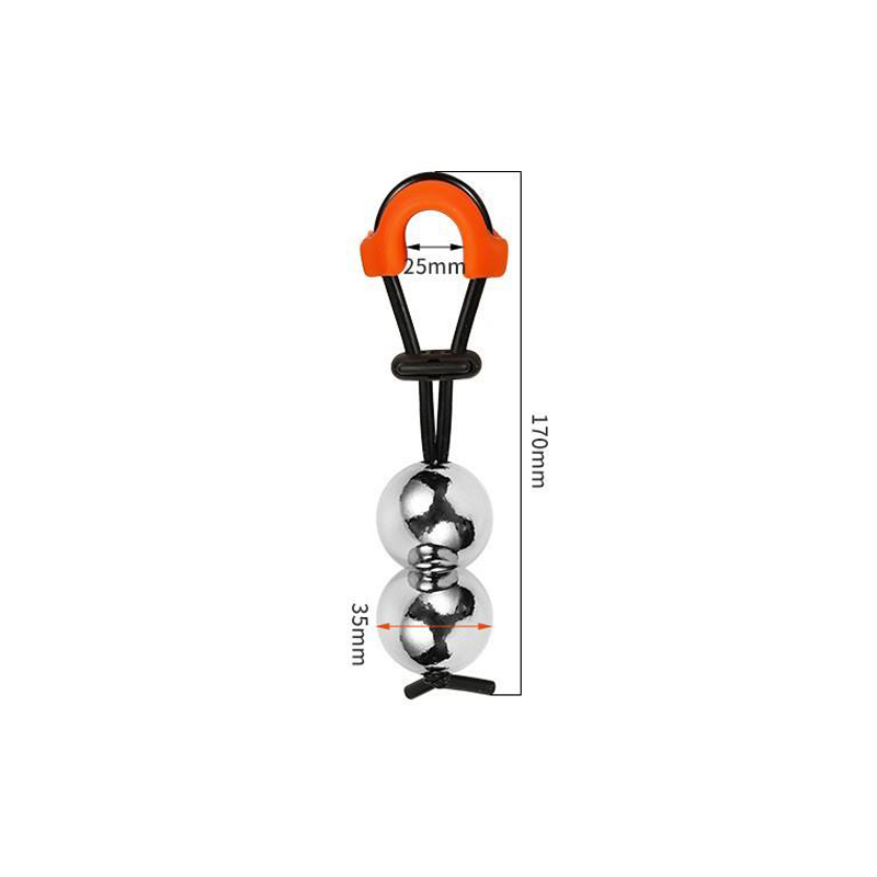 Метален разтегач за пенис с двойна топка (φ35 мм)